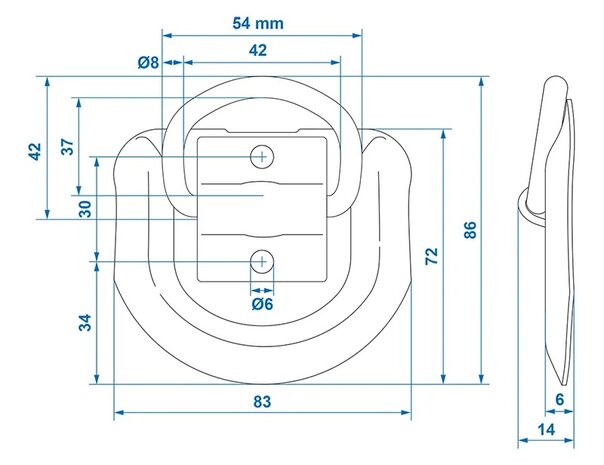 Lashing ring 83 x 72 mm x5 pieces