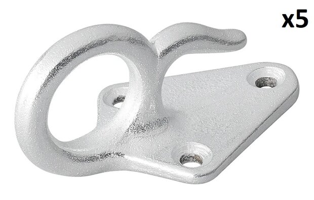 Rope hook metal with eye 70 x 40 mm x5 pieces