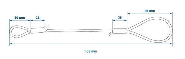 Breakaway cable 40 cm with loops x5 pieces