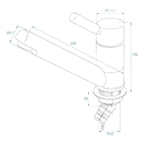 Mixer Tap Keramik Trend E diameter 33 mm chrome x5 pieces