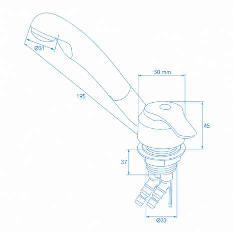 Ceramic Mixer Tap Samba diameter 33 mm chrome x5 units