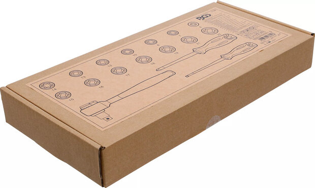VDE Socket and Screwdriver Set 10 mm (3/8) Drive 17 pcs