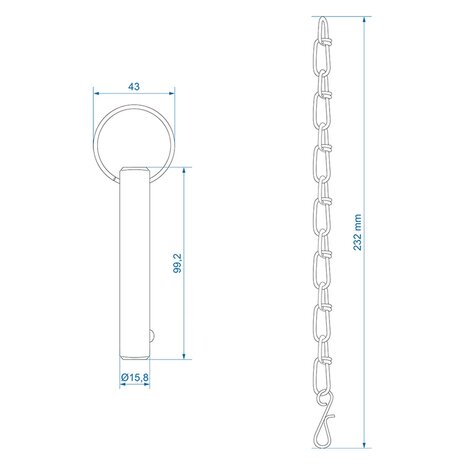Locking pin with chain