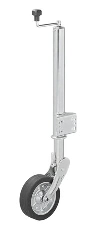 Jockey wheel 570/60 mm with large metal rim and rubber tyre 220 x 65 mm, foldable 500 kg