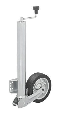 Jockey wheel 570/60 mm with large metal rim and rubber tyre 220 x 65 mm, foldable 500 kg