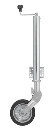 Jockey wheel 570/60 mm with large metal rim and rubber tyre 220 x 65 mm, foldable 500 kg