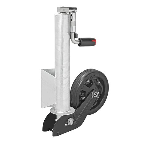 Jockey wheel 73 mm metal rim with rubber tyre 260 x 65 mm foldable