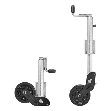 Jockey wheel 73 mm metal rim with rubber tyre 260 x 65 mm foldable