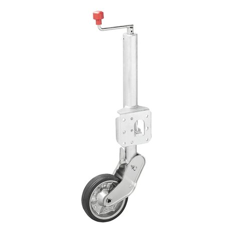 Jockey wheel 60 mm metal rim with rubber tyre 200 x 50 mm foldable