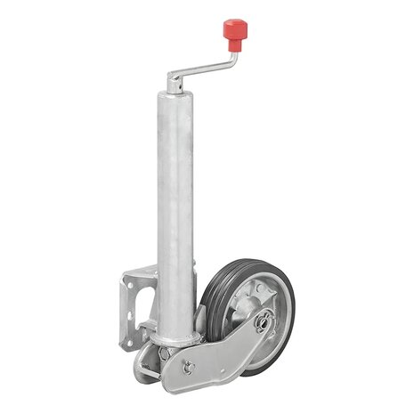 Jockey wheel 60 mm metal rim with rubber tyre 200 x 50 mm foldable