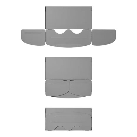 3-piece foldable steel cooking windscreen with base plate 63 x 30.5 x 25 cm