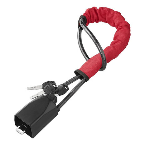 Steering wheel lock for seatbelt attachment with 3 keys