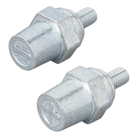 Screw-on battery terminals set (+) and (-) zinc M8