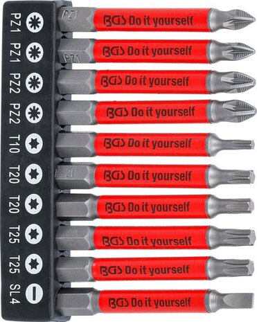 Anti-Slip Bit Set magnetic 70mm 10 pcs