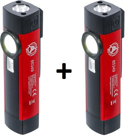 COB LED / UV-Aluminum Handheld Lamp 1 W x2 pieces