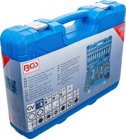 Socket Set Gear Lock 6.3 mm (1/4) drive / 10 mm (3/8) / 12.5 mm (1/2) 192 pcs.