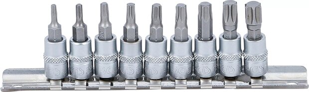 Bit Socket Set (1/4) Drive T-Star (for Torx) T10 - T50 9 pcs