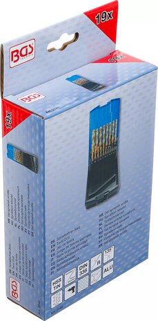 Twist Drill HSS G titanium nitrated 1 - 10 mm 19 pcs