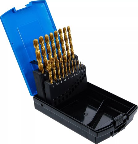 Twist Drill HSS G titanium nitrated 1 - 10 mm 19 pcs