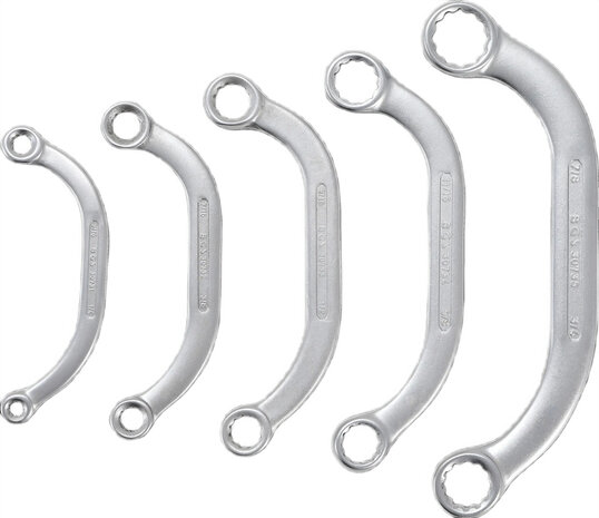 5-piece Obstruction Ring Spanner Set, Inch Sizes 1/4 - 7/8