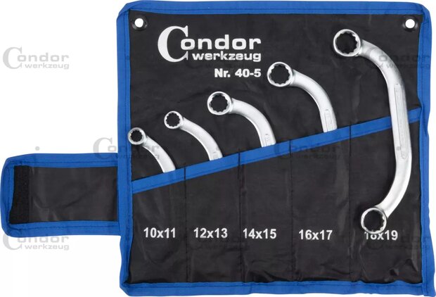 Obstruction Ring Spanners (Half Moon) 5 pcs 10-19 mm