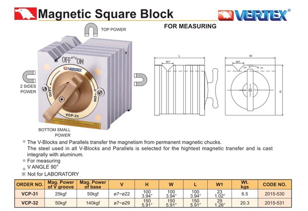 Magnetic Square Block 7mm - 29mm