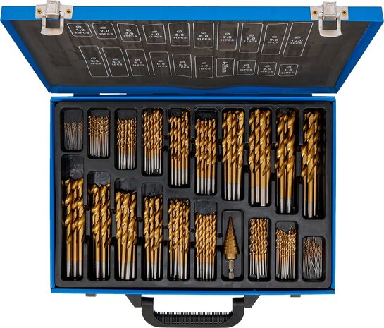 Twist & Step Drill Set HSS titanium nitrated 1 - 10 mm 231 pcs
