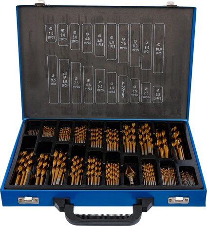 Twist & Step Drill Set HSS titanium nitrated 1 - 10 mm 231 pcs