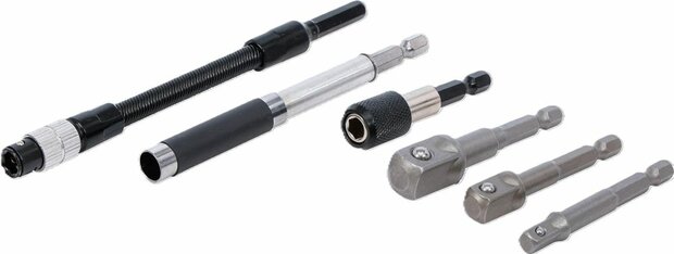 Adapter and Extension Bar Set for Electric Drills 6-pcs