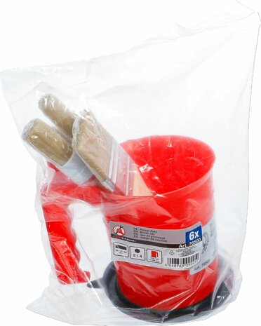 Flat and Round Brush Set with Paint Cup 6 pcs
