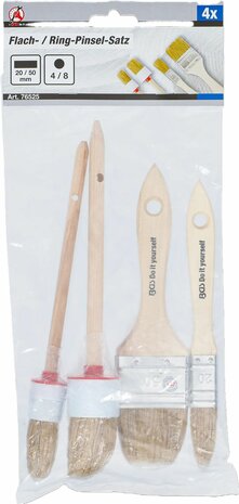 Flat and Round Brush Set 4 pcs