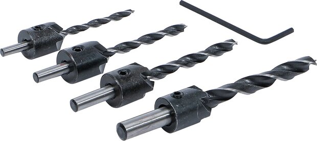 Wood Drill Set with Countersink 4 pcs