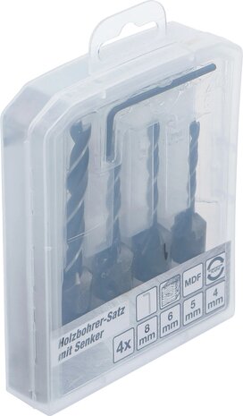 Wood Drill Set with Countersink 4 pcs