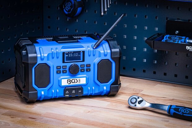 Cordless DAB Radio Hybrid 18 V and 230 V without rechargeable Battery