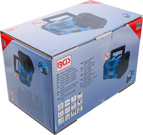 Cordless DAB Radio Hybrid 18 V and 230 V without rechargeable Battery