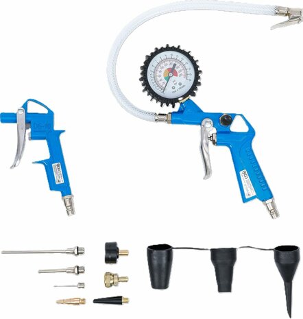 Air Blow Gun and Pistol-Grip Air Inflator Set 10 pcs
