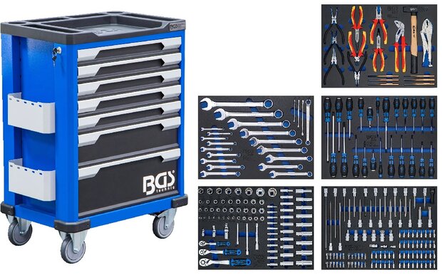 Workshop Trolley 7 Drawers with 246 Tools