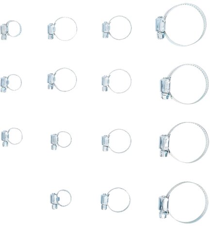 Hose Clamp Assortment diameter 10 - 45 mm 15 pcs