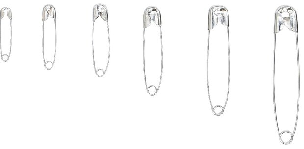 Safety Pin Assortment 22 - 55 mm 6 Sizes 250 pcs