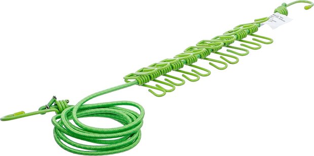 Clothesline flexible 1,9 - 2,4 m with 10 Clips