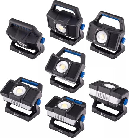 Floodlight rechargeable with bluetooth loudspeaker COB-LED