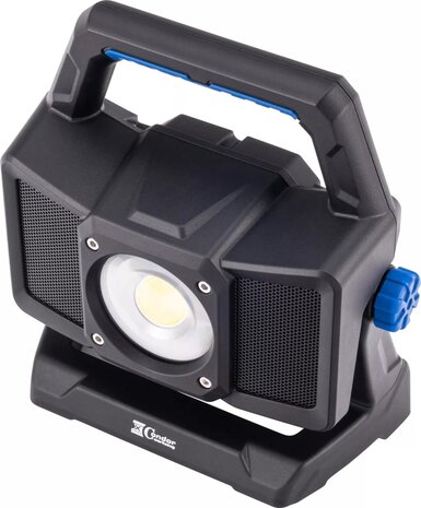 Floodlight rechargeable with bluetooth loudspeaker COB-LED