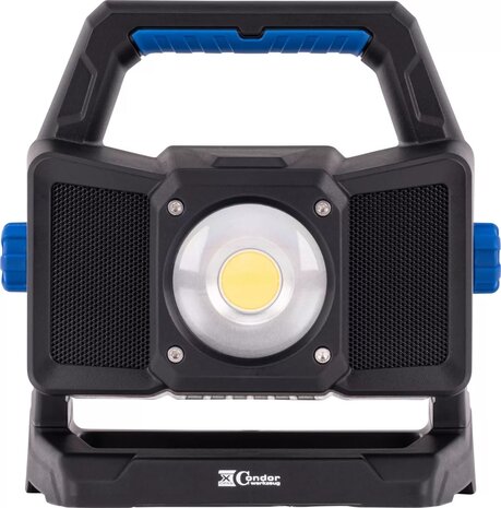 Floodlight rechargeable with bluetooth loudspeaker COB-LED