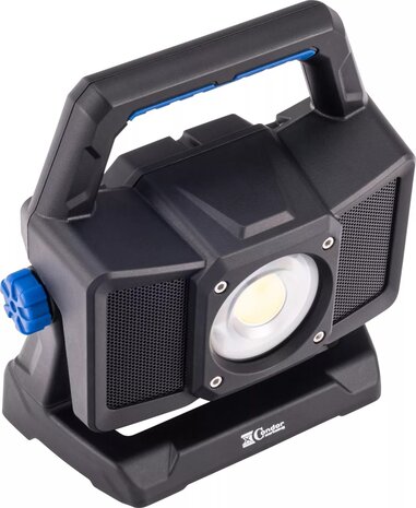 Floodlight rechargeable with bluetooth loudspeaker COB-LED