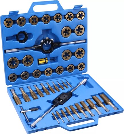 Tap and Die Set 45 pcs titanium coated M6-24