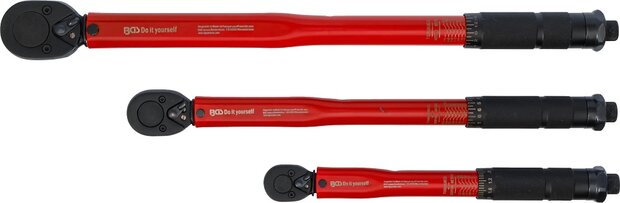 Torque Wrench Set (1/4) 2 - 24 Nm, (3/8) 19 - 110 Nm, (1/2) 28 - 210 Nm 3 pcs