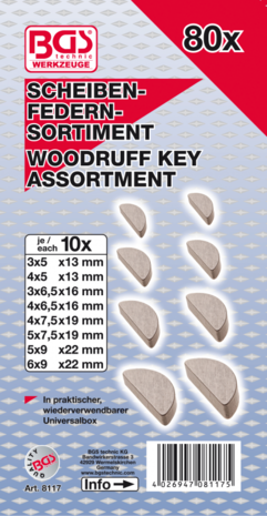 Woodruff Key Assortment 80 pcs.