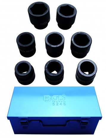 Impact Socket Set, Hexagon 25 mm (1) Drive 27 - 50 mm 8 pcs