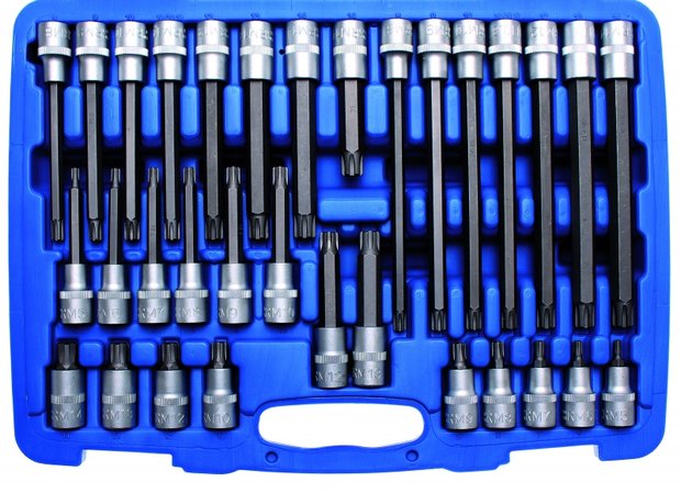 Bit Socket Set 12.5 mm (1/2) Drive Spline (for RIBE) 32 pcs