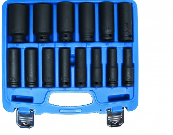 Impact Socket Set, Hexagon 12.5 mm (1/2) Drive 10 - 32 mm 14 pcs